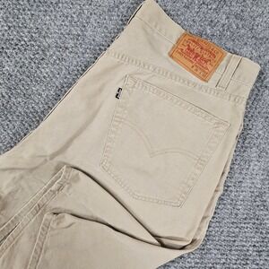Vintage Levis Boxy Fit Shorts Mens 36 Tan Beige Cotton Denim Made in USA 90s